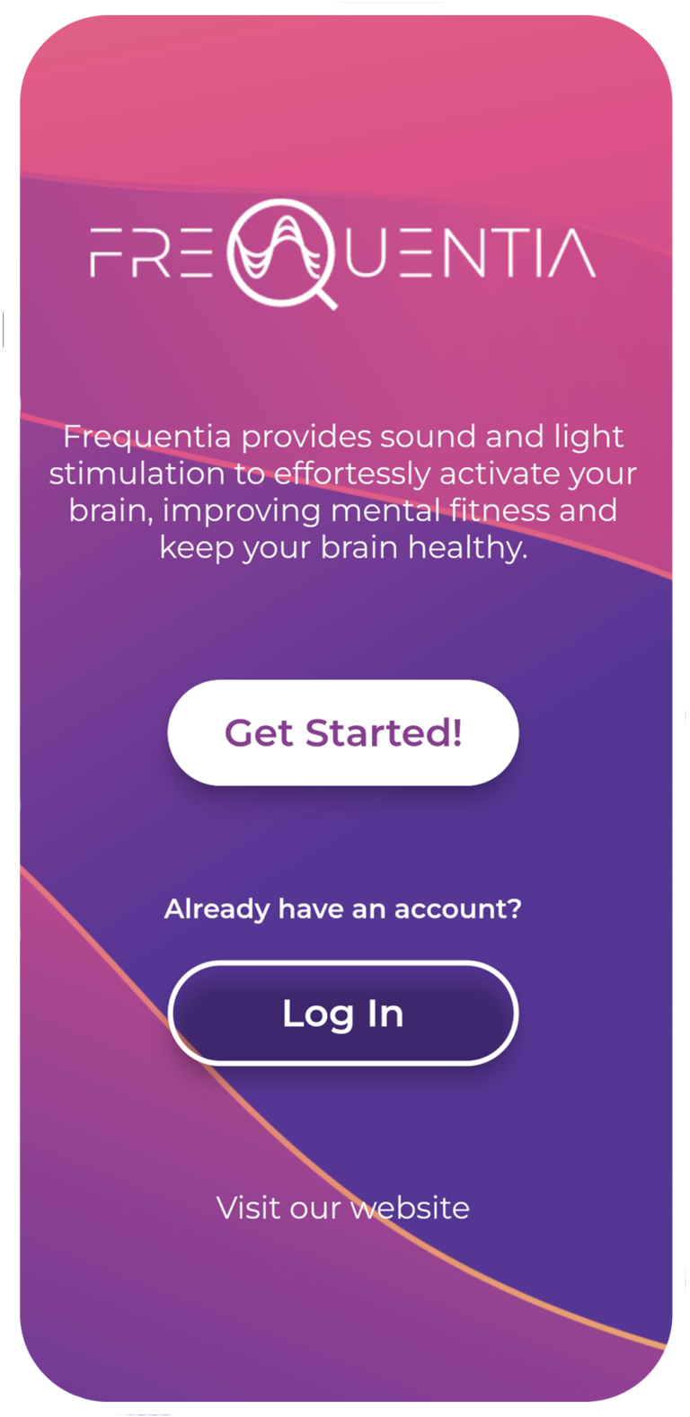 Frequentia screen shot Login